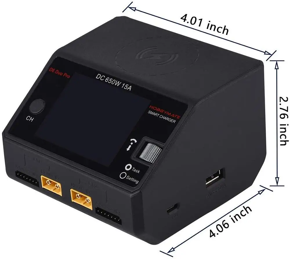 HOTA D6 Pro умное зарядное устройство AC200W DC650W 15A для Lipo LiIon NiMH батареи с iPhone samsung беспроводной зарядки