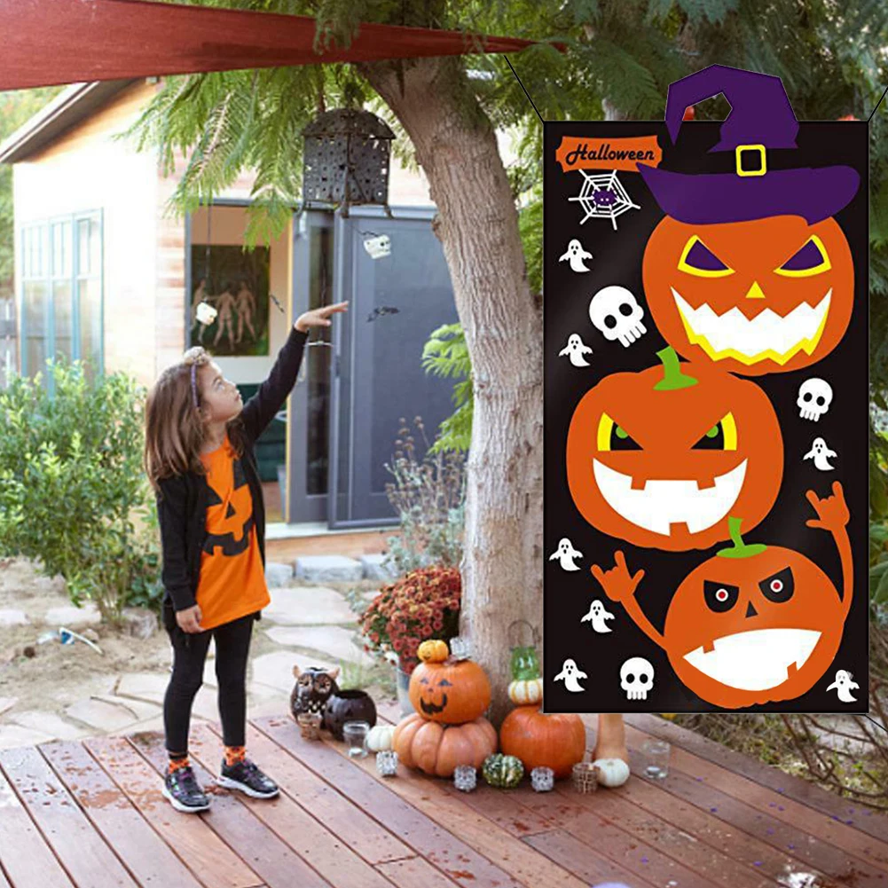 Для детей для вечеринки улицы взрослых фетр Хэллоуина тыква забавный висящий