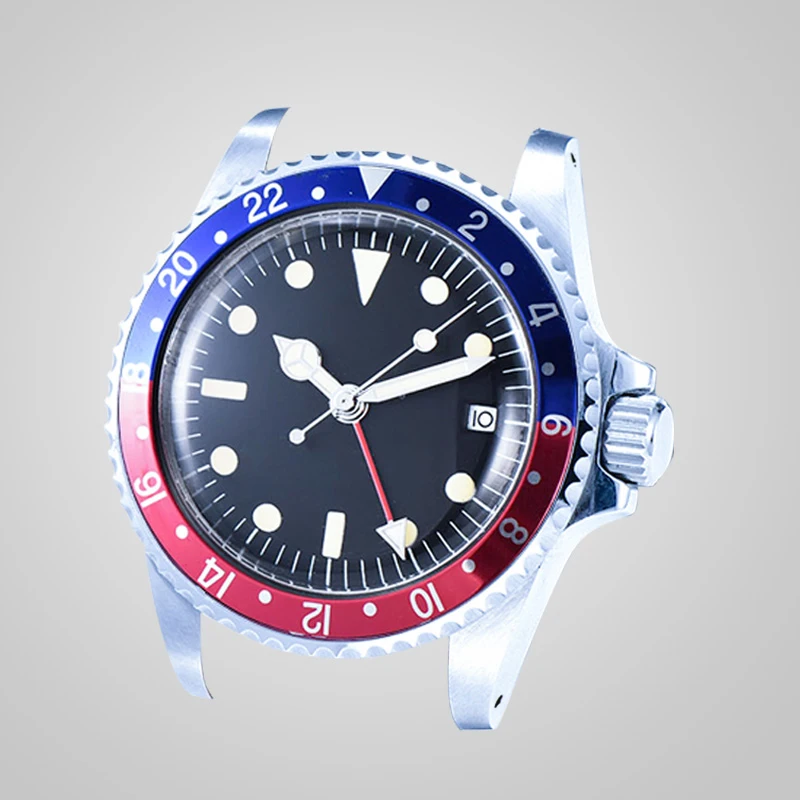 Часы GMT антикварные автоматические механические 1960 мужские 39 5 мм черный