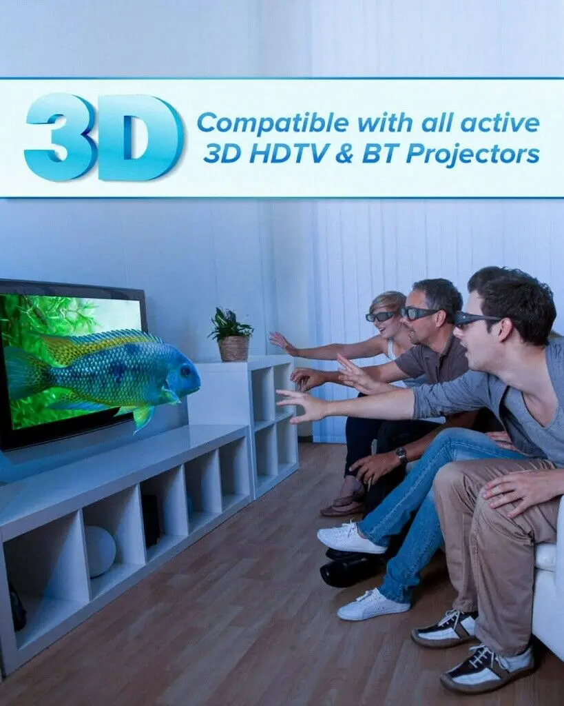 Bluetooth 3D очки с активным затвором перезаряжаемые совместимые проектором Epson Sony/Sony