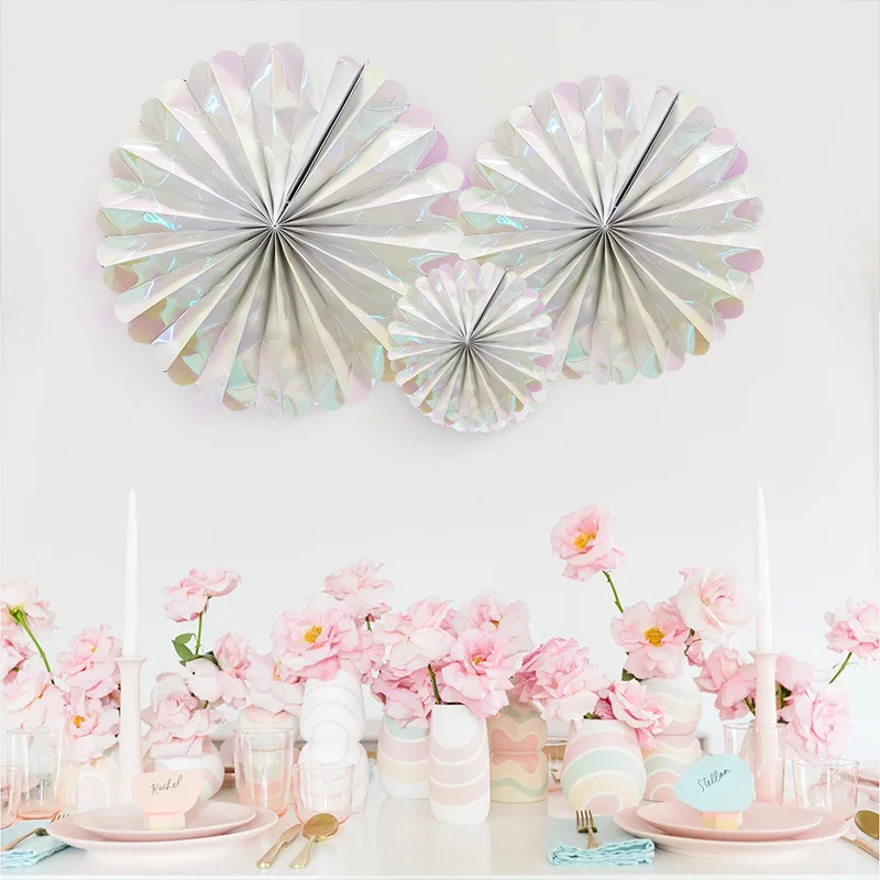 

Paper Flower Fan Decoration Background Diy Paper Fan Flower Ball Set Birthday Party Decor For Kids Wedding Party Supplies DGU01