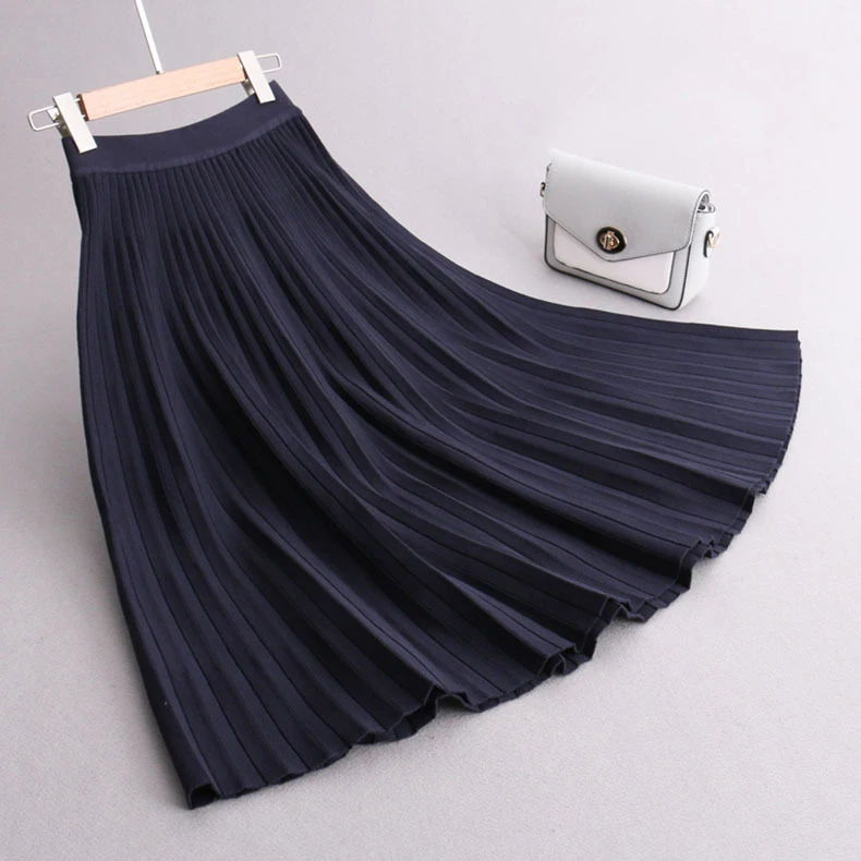 Женская трикотажная длинная юбка Sherhure коричневая теплая трапециевидная с