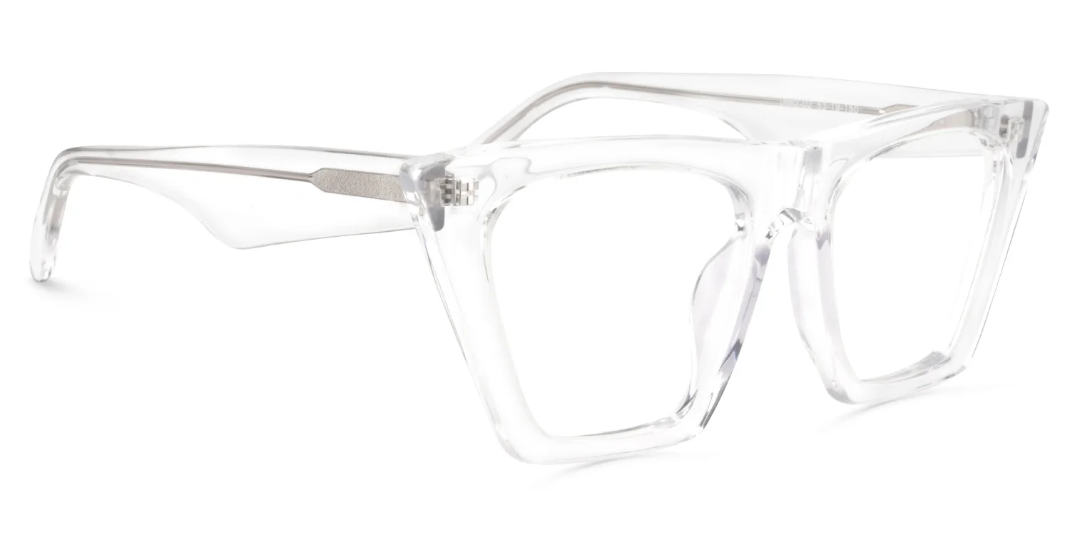 Zeelool Stylish Acetate Cat Eye Glasses Frame for Women with Non-prescription Clear Lens Cecile FP0662