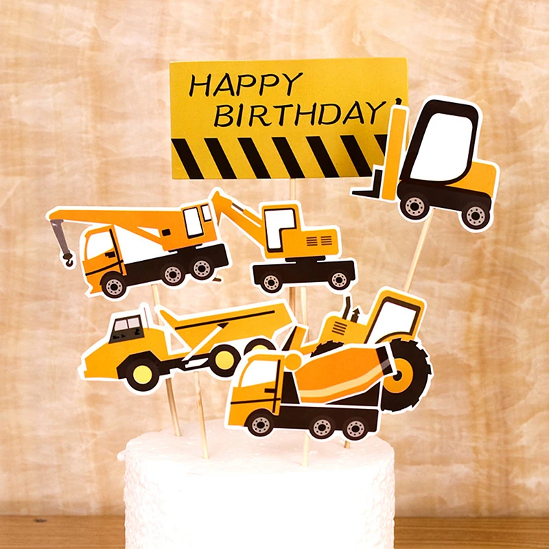 Экскаватор торта топперы для мальчика с днем рождения капкейк Топпер пожарный