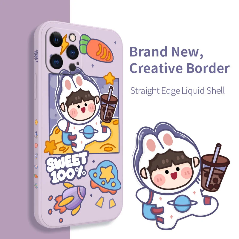 

Milk Tea Girl Pattern Phone Case For iPhone 13 12 Pro Max 11 X XS XR XSMAX SE2020 8 8Plus 7 7Plus 6 6S Plus Cover