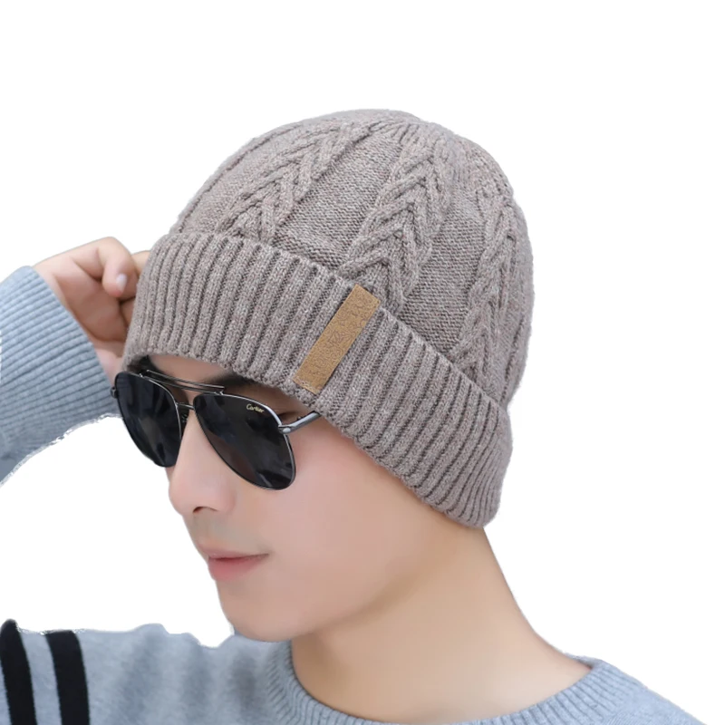 SUOGRY зимние Шапки для Для мужчин шапки бини плетения теплая вязаная шапка осенние