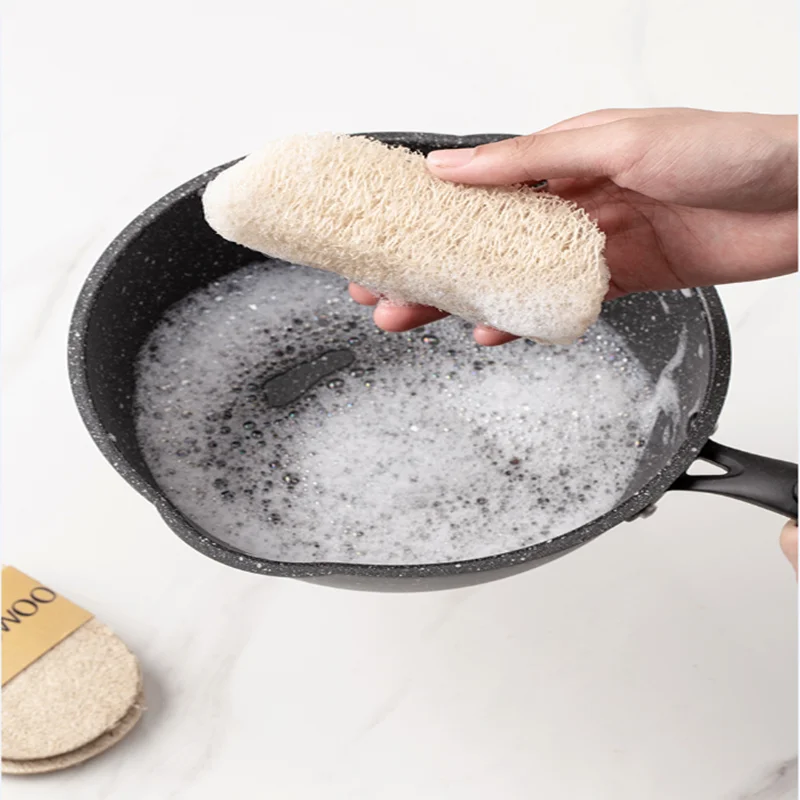 

5 Pieces/Set Of Natural Loofah Dish Cloth Easy To Clean Dishwasher Kitchen Cleaning Brush Scrub Pad