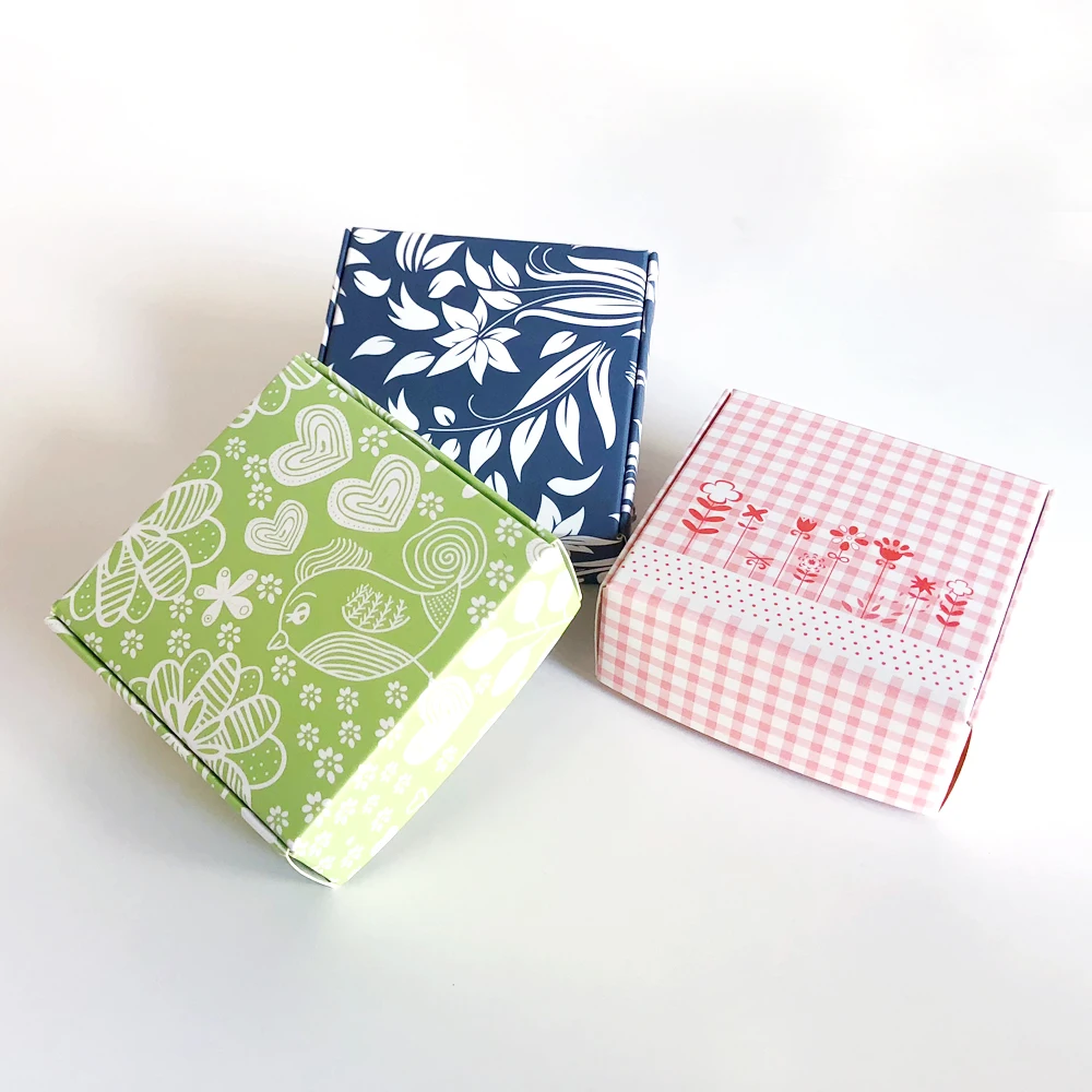 Бумажная коробка с цветочным принтом Подарочная для украшений свадебные