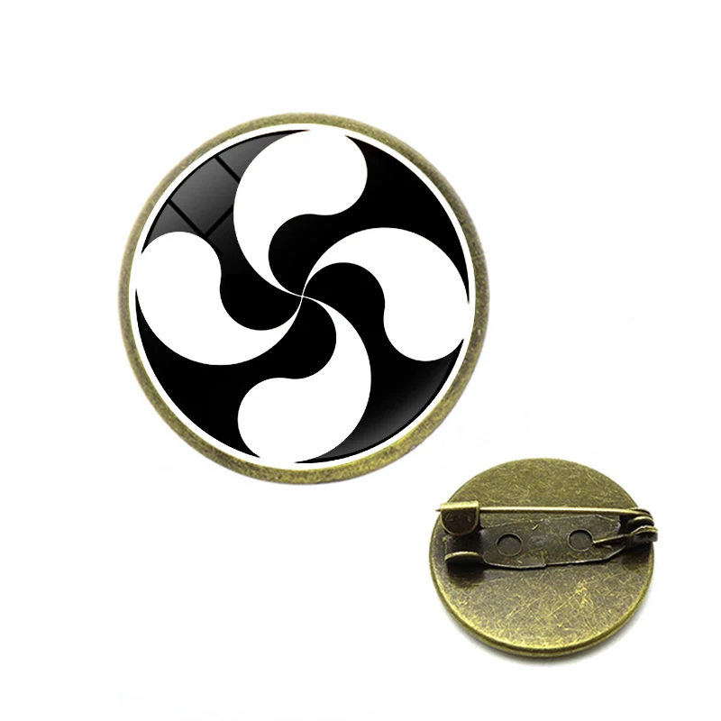 Lauburu баскский крест Броши Знак Круглый амулет талисман логотип булавки ювелирных