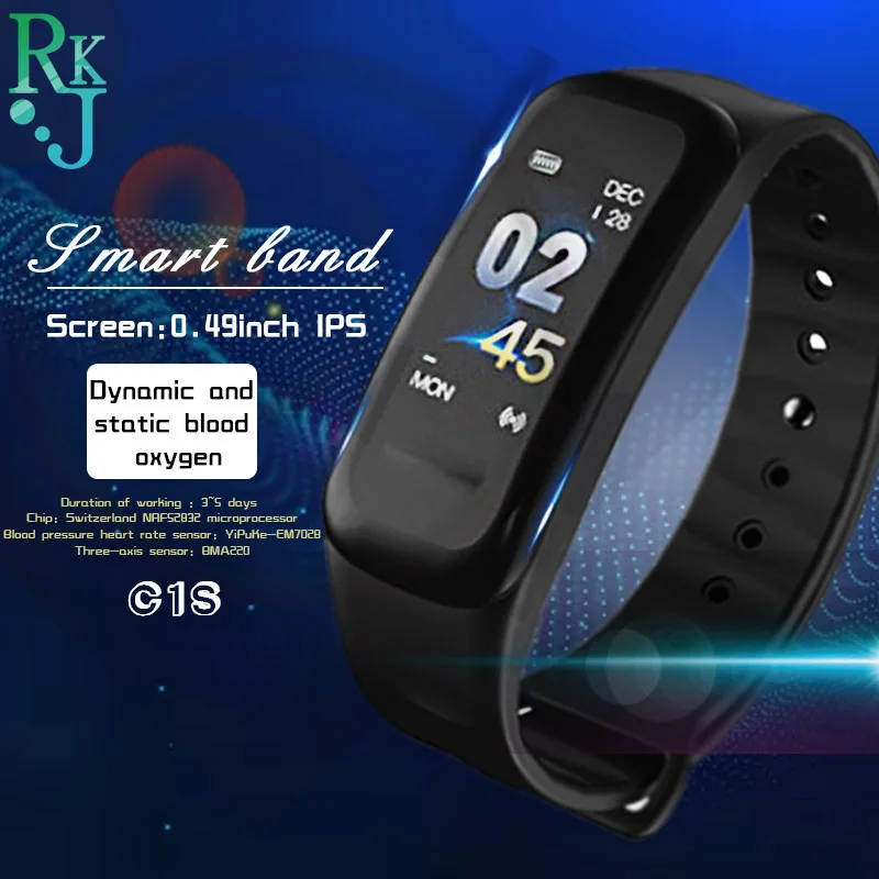 Умный Браслет C1s цветной фитнес трекер C1 браслет кровяное давление пульсометр
