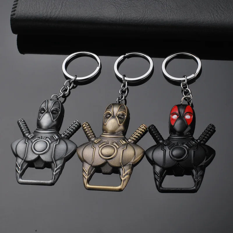 

New Marvel Deadpool Bottle Opener Creative Keychain Car Bag Key Chain Pendant Gift