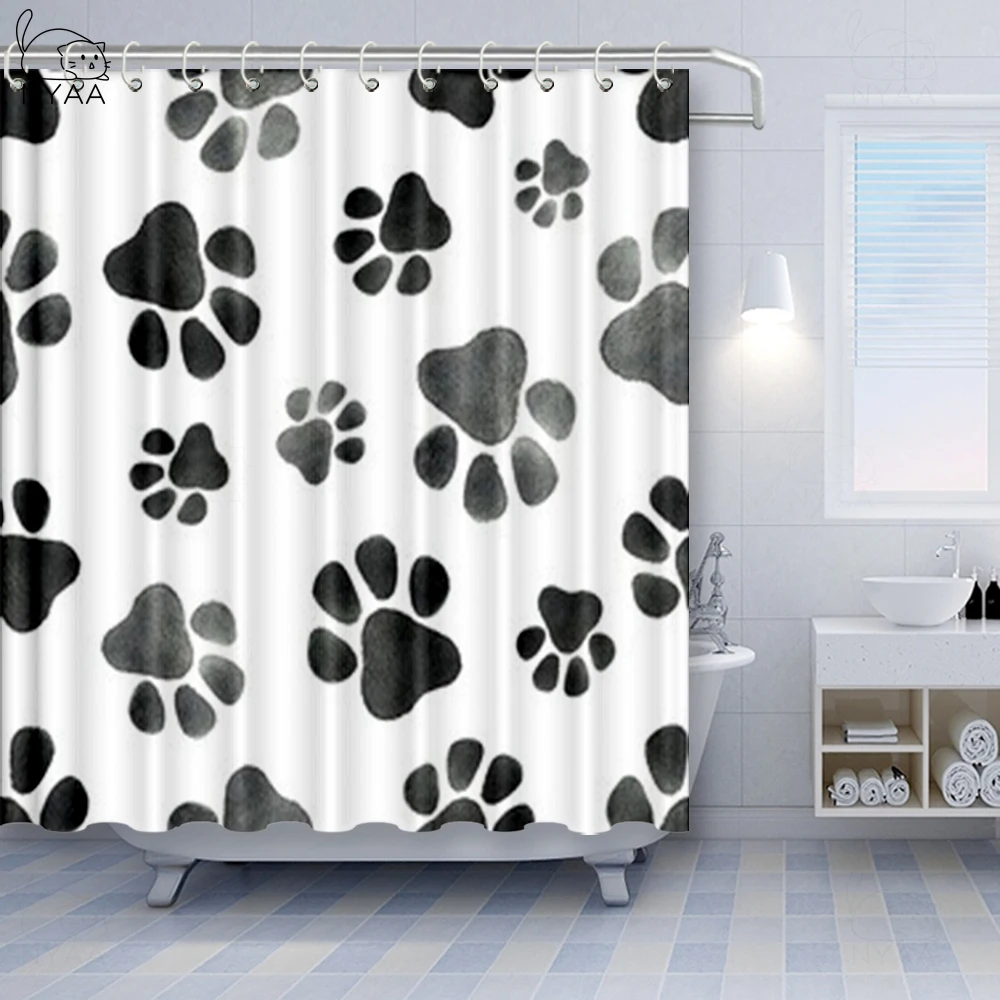 Занавеска для душа NYAA из полиэстера водонепроницаемая Шторка ванной с рисунком