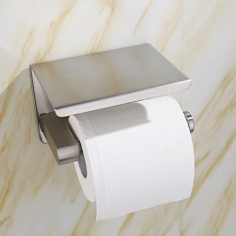 

Creative Toilet Paper Rack Stainless Steel Mobile Phone Towel Holder Bathroom Paper Towel Dispenser Wall Mounted Tissue Boxes