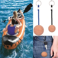53mm35mm cork ball keychain floating buoy key chain holder for water sports beach travel fishing diving rowing boats