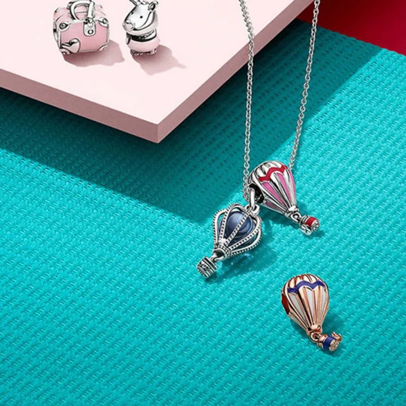 

Homod Hot Air Balloon Headphones Plane Camping Car Trip Charms fit Original Pandora Bracelets Necklace Women DIY Tourism Jewelry