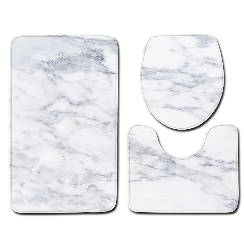 

Bath Rug Bathroom Mat Set Anti Slip Carpet Bath Mat Marble Pattern and Shower Curtain 3pcs Set Bathroom Rugs Set Bb50