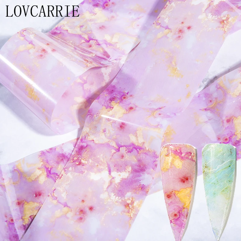 

HOT 4*120cm Nail Foils Marble Pattern Nail Stickers Nail Art Transfer Foil Sticker Pink Starry Sky Paper for Nailart Decorations