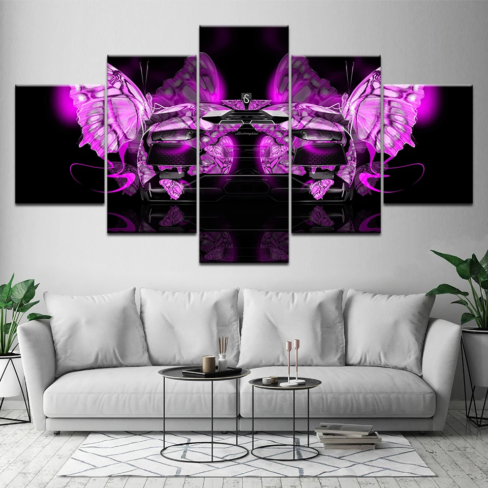 

5d diamond painting 5 Panel Car Butterfly diamond mosaic full square round diamond Landscape embroidery A967