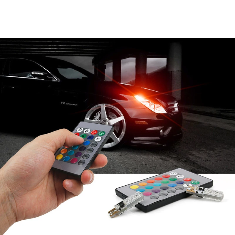 

2 шт., Автомобильные светодиодные лампы с пультом ДУ