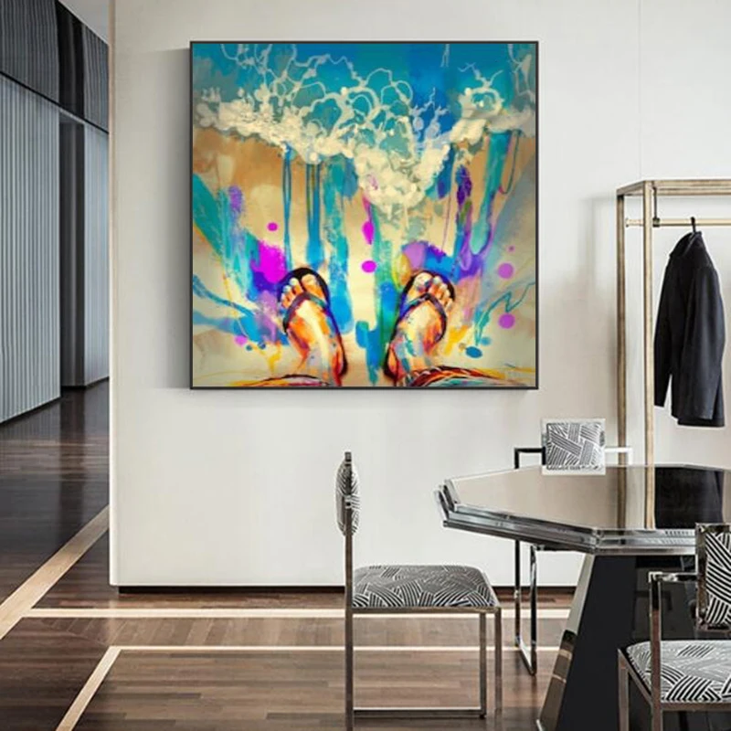 Картины на холсте RELIABLI плакаты портреты красочные изображения пляже настенные