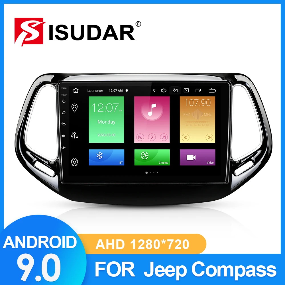 Автомобильное радио ISUDAR для Jeep Compass 2 MP 2016 2017 2018 din Android 9 Авторадио мультимедийный