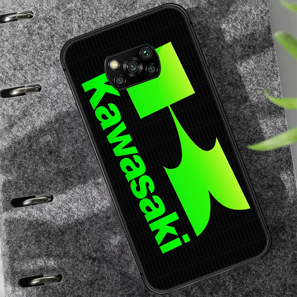 

Japan brand Kawasakis Phone case Cover Hull For Xiaomi Mi A2 A3 8 9 9T Note 10 Se Lite Pro black Waterproof Luxury Cell Tpu