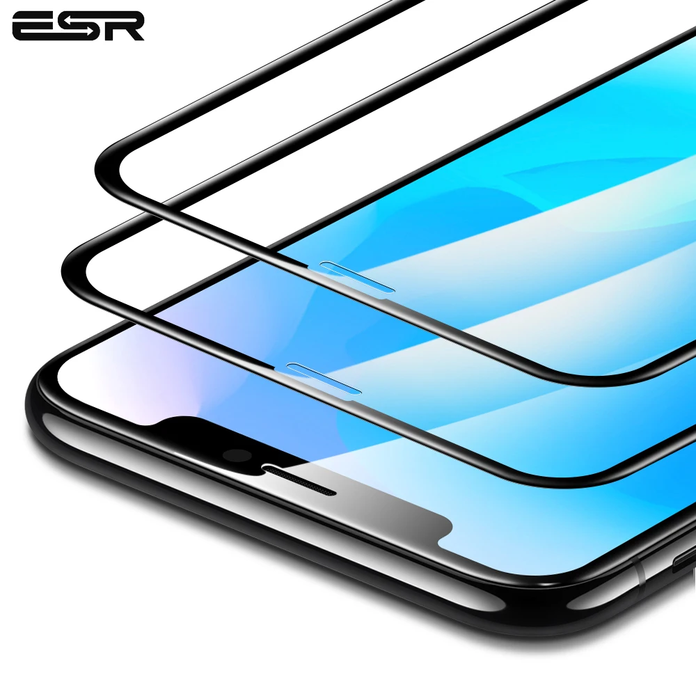 ESR, 2 шт./лот, Защита экрана для iPhone X, XS, XR, XS, Max, 3D, полное покрытие экрана, простая установка, прозрачная пленка из закаленного стекла премиум-класса