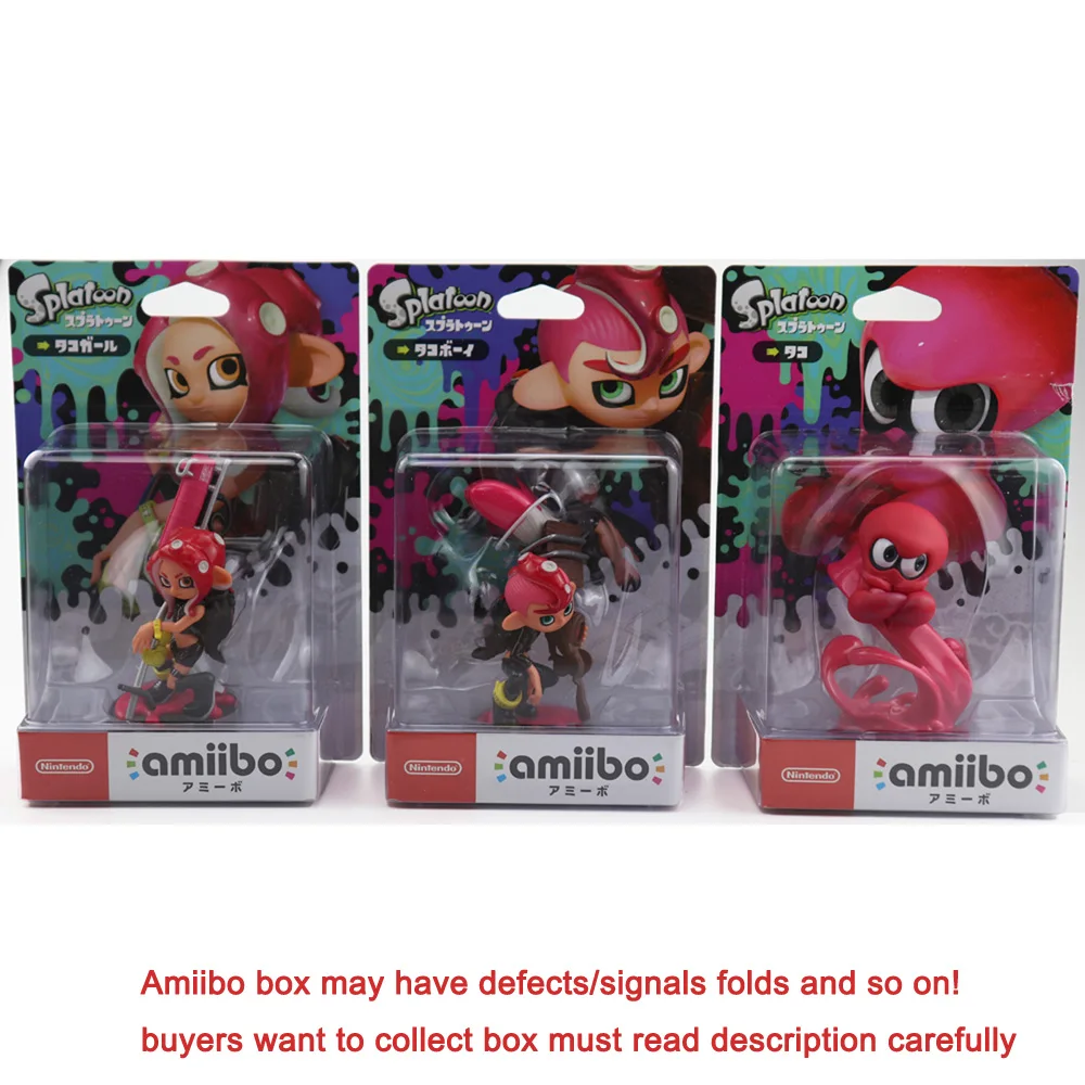 3 octoling together Amiibo Splatoon2 фигурки чернильный мальчик девочка кальмар жемчужина пристани для NS - Цвет: 3 octoling together