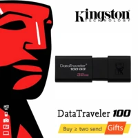 kingston usb flash drives 16gb 32gb 64gb 128gb usb 3 0 pen drive plastic sleek memory memorias disks p dt100g3