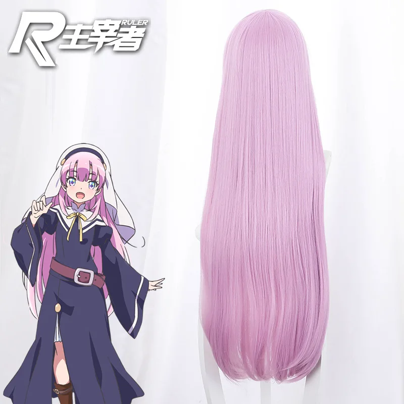 

Pink Purple Long Straight Hair Cosplay Anime Daily Wig Heat-resistant Synthetic Wig Halloween Danganronpa Cosplay