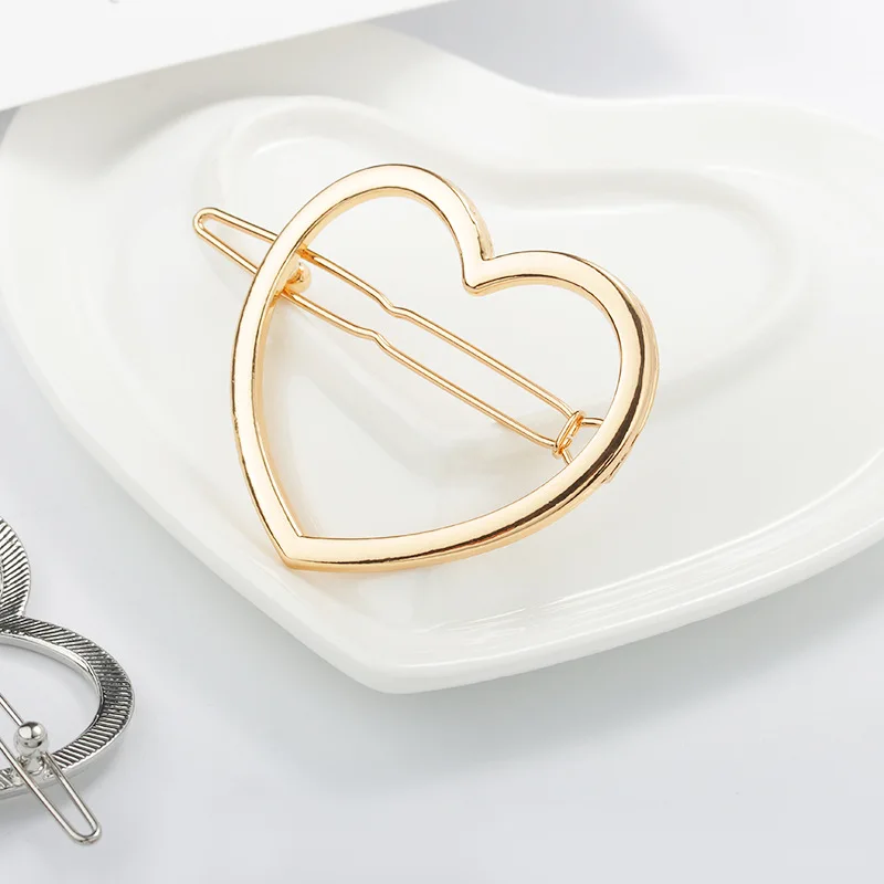 Gold Heart 1 шт. Модные женские заколки для волос девушки звезда зажим для волос сердце тонкие шпильки для волос украшения для волос ювелирные аксессуары - Цвет: Gold Heart