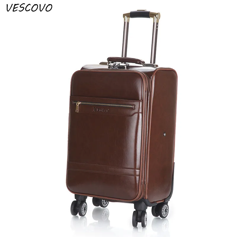 Деловой чемодан VESCOVO luggage16 20 24 дюйма высококачественный из искусственной кожи