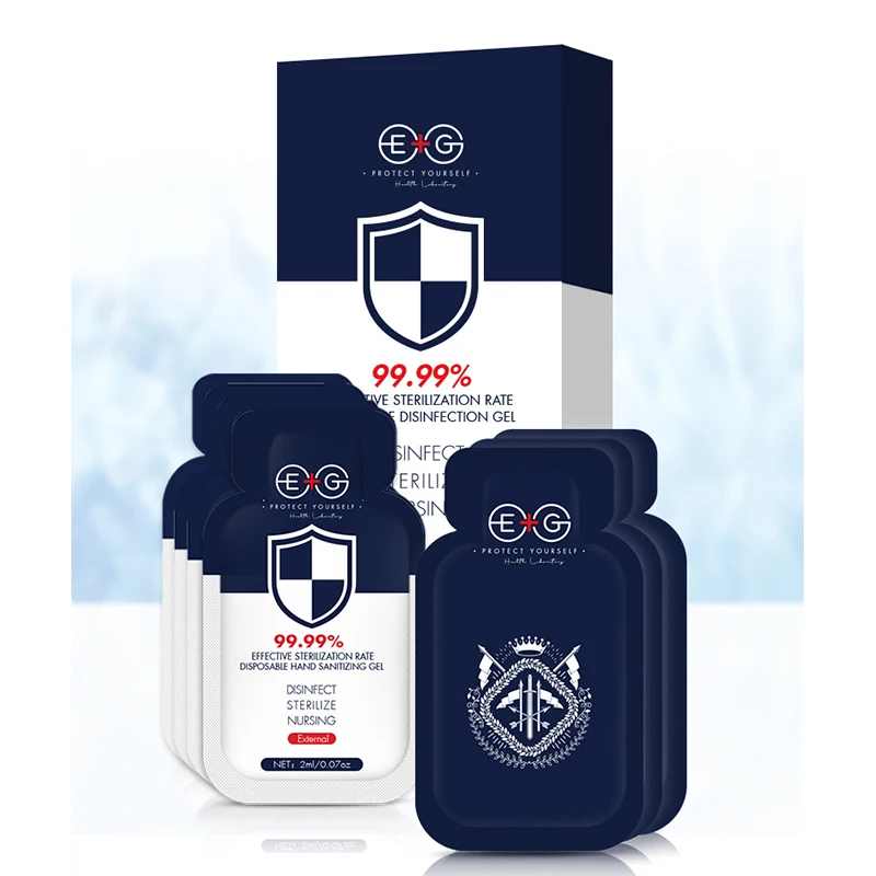 Портативный гель для стерилизации 2 мл * 48 быстрой и сухой дезинфекции рук