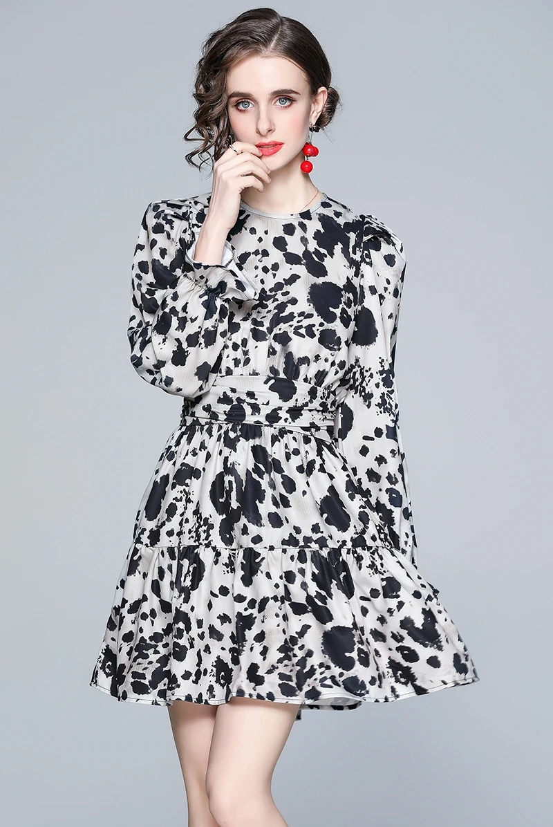 

COIGARSAM Leopard Women dress New High Waist Dresses Design And Color 8629