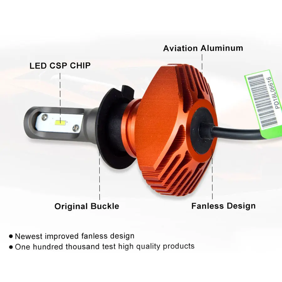 Автомобильный светодиодный светильник ATcomm H7 безвентиляторный H11 H4 светодиодная