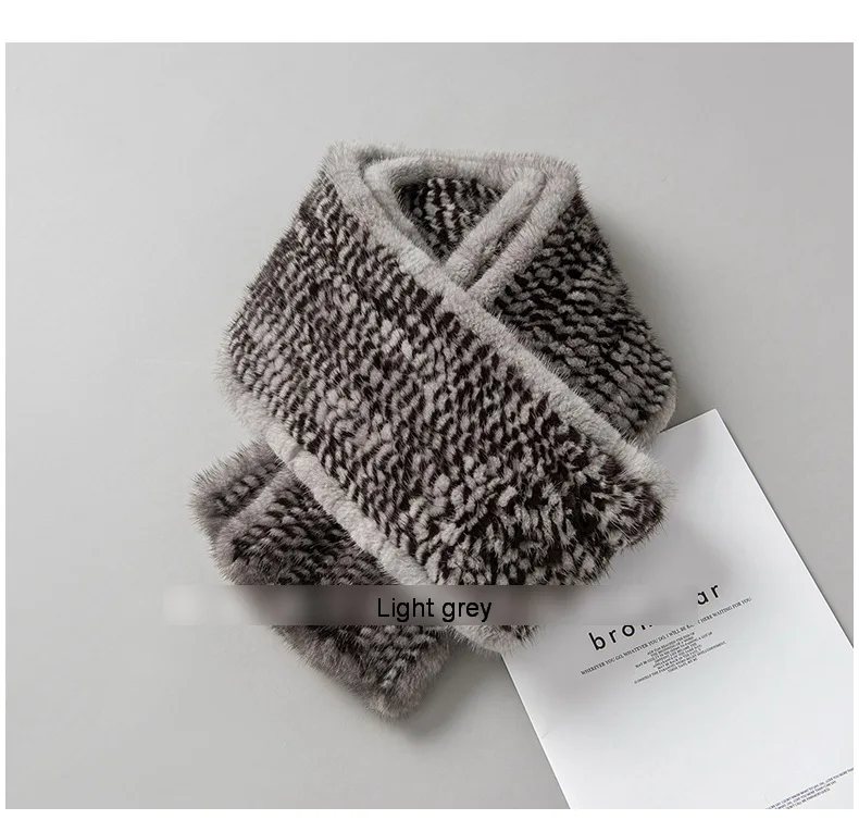 Бесплатная доставка Новый шарф из натурального меха норки мужской вязаный