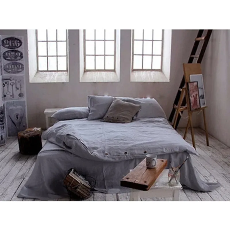 Комплект постельного белья из 4 предметов 100% лен (1 пододеяльник 1 простыня 2