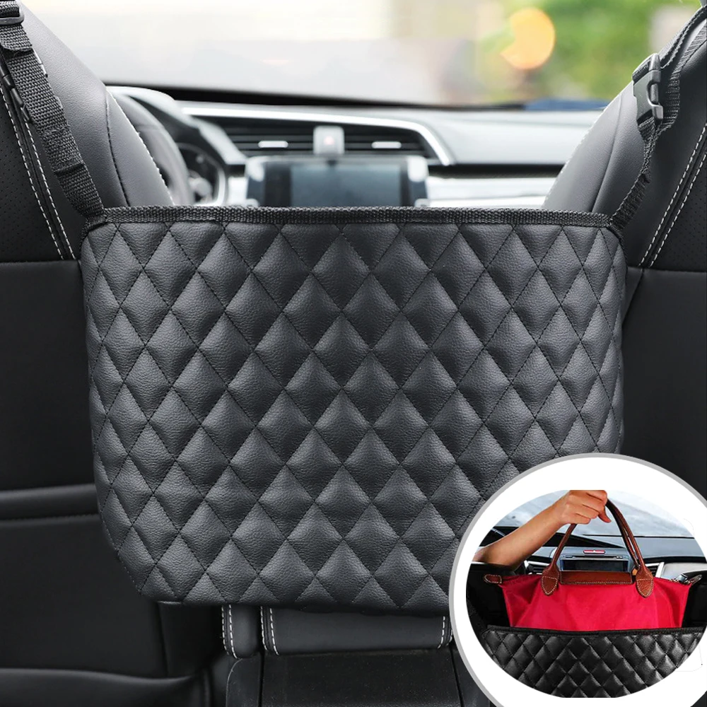 

PU Leather Car Seat Storage Organizer Bag Hanging Nets Pocket Trunk Bag Organizer Auto Stowing Tidying Interior Accessories