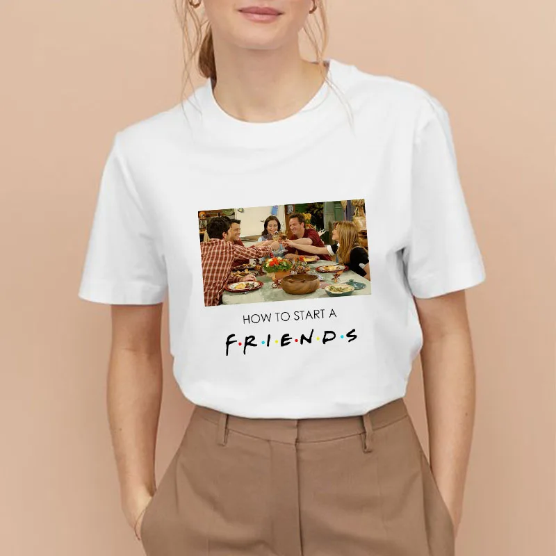Свободное платье футболка с надписью ТВ шоу Friends (аксессуары для женщин короткий