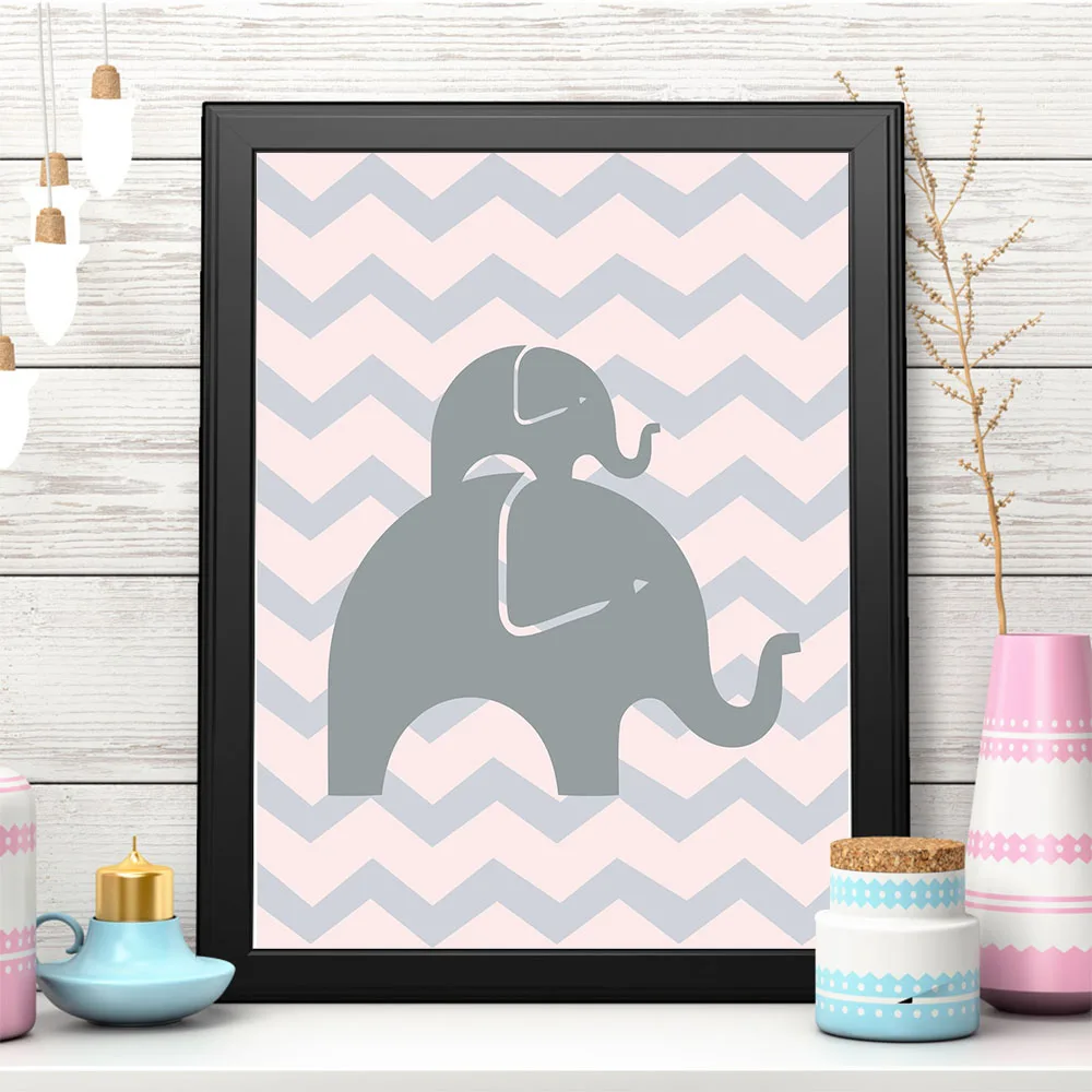 Мультфильм животных Слон настенный художественный холст постеры печатные