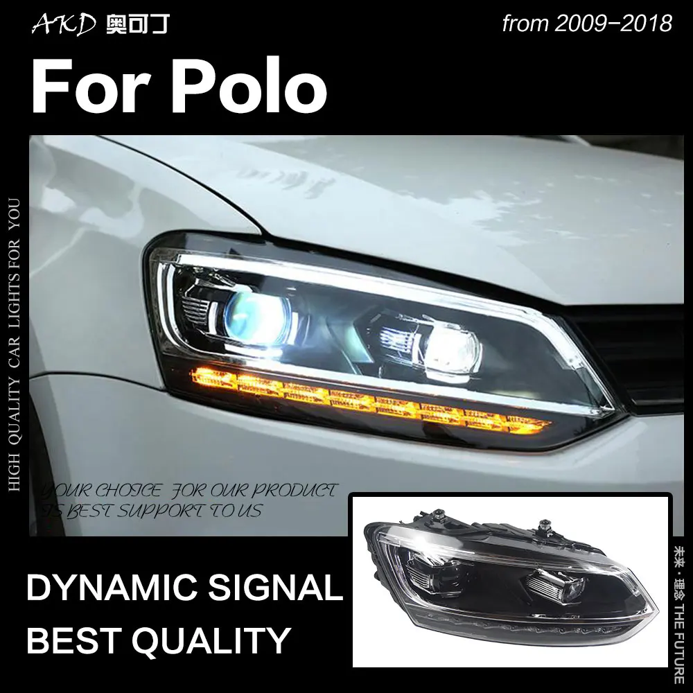 

AKD Car Styling for Polo Headlights 2010-2018 Vento LED Headlight LED DRL Hid Head Lamp Angel Eye Bi Xenon Beam Auto Accessories
