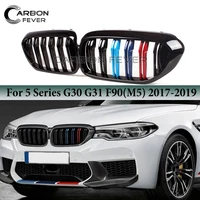 gloss black front hoop kidney grille racing grill for bmw g30 g31 5 series sedan wagon f90 m5 2017 2018 2019 pre lci abs