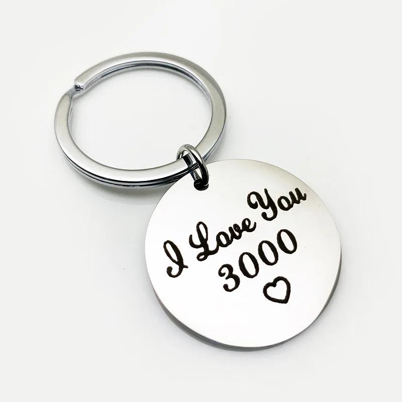 Брелок для ключей Oeinin креативный брелок с надписью LOVE YOU3000 кольцо серебристого