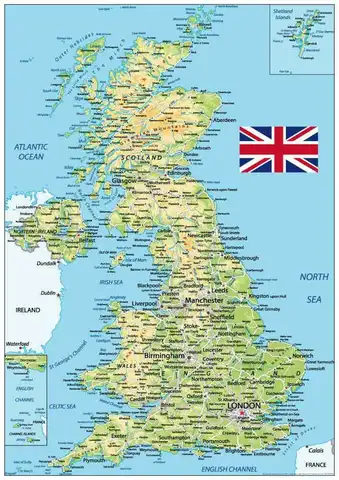 Великобритания карта Великобритания Искусство Домашняя комната искусство фотография постер