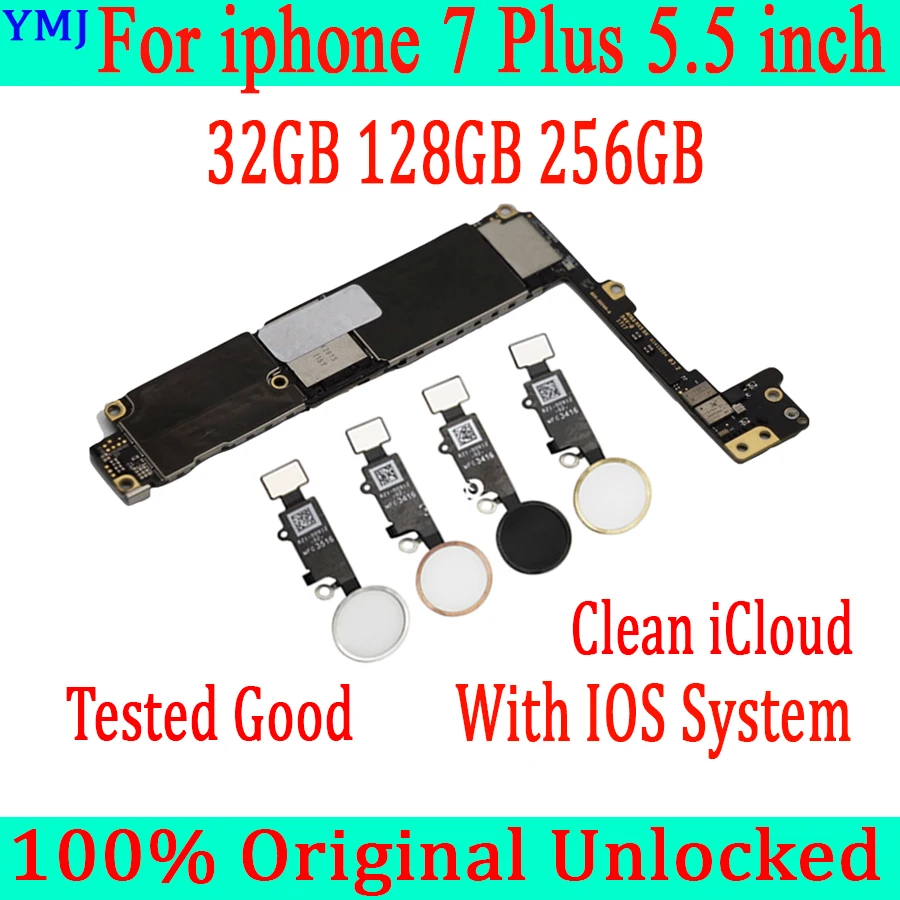 32 Гб 128 ГБ 256 для iphone 7 Plus материнская плата с/без Touch ID оригинальная