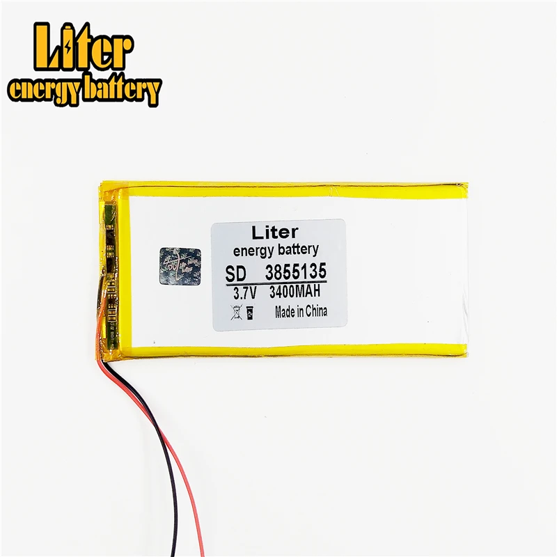 3 7 V 3400mAH 3855135 PLIB Полимерный литий ионный/литий ионный аккумулятор для GPS mp3 mp4 mp5 dvd