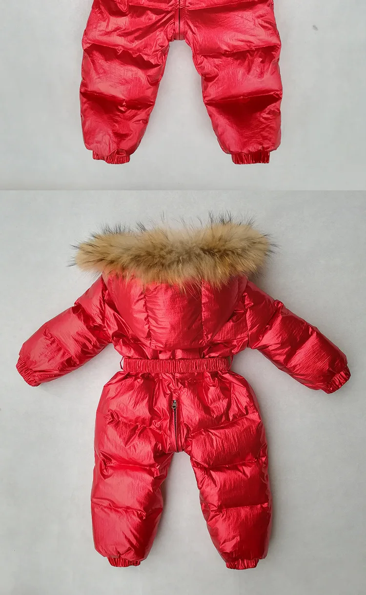 Luxury Gold Infant Baby Down Rompers Duck Down Filling Kids Baby Snowsuit Thick Warm Hooded Toddler Boys Girls Winter Jacket