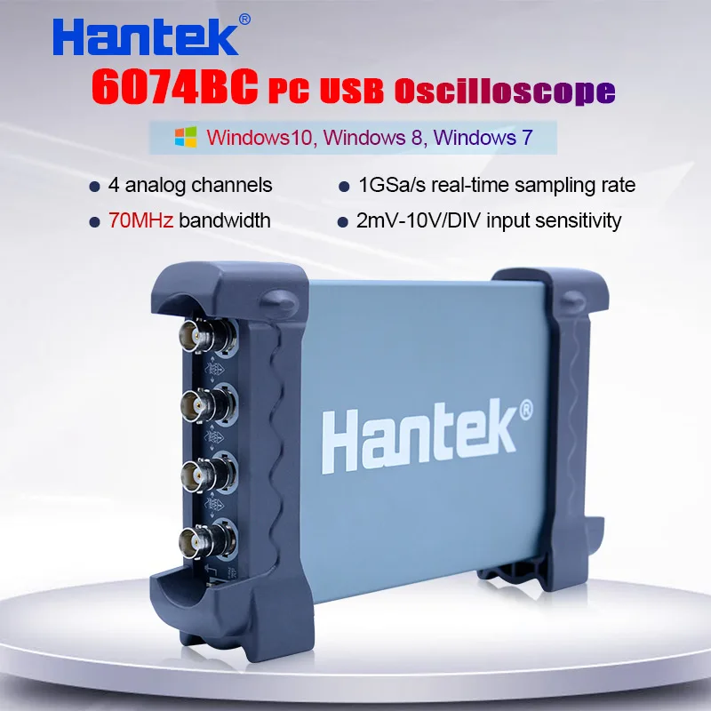 USB осциллограф Hantek 6074BC 4 цифровых канала 70 МГц|pc usb oscilloscope|usb oscilloscopeusb pc oscilloscope |
