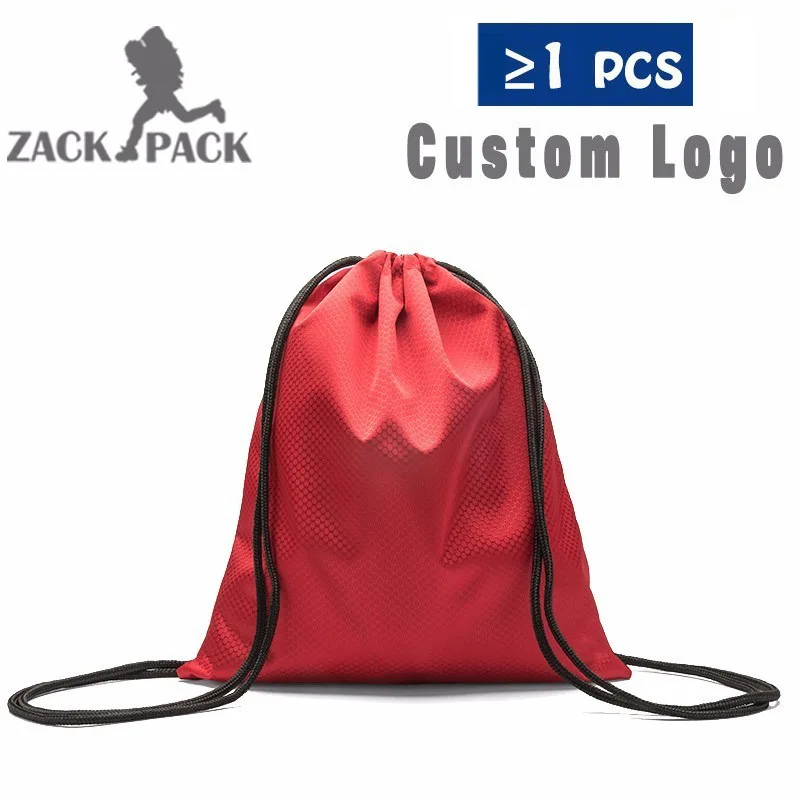 red without logo Сумка на шнурке, водонепроницаемый рюкзак с принтом логотипа, нейлоновый маленький спортивный рюкзак с принтом на заказ, рекламная Детская сумка для мальчиков - Цвет: red without logo