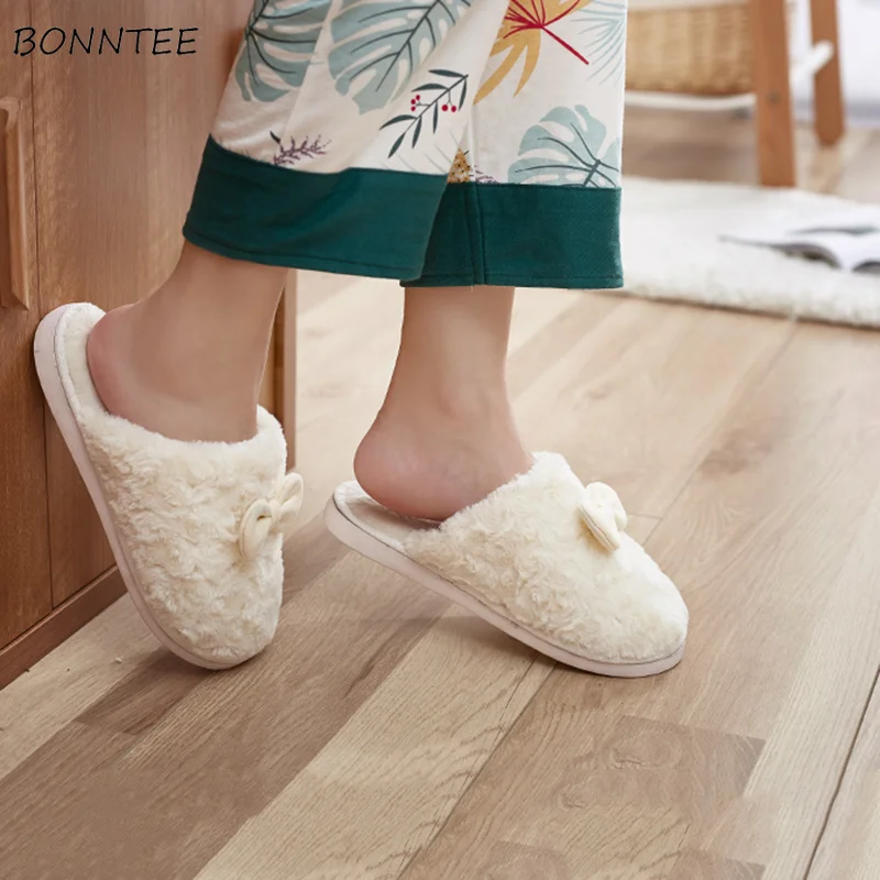 Зимние тапочки женские домашние мягкие Нескользящие милые плюшевые в Корейском